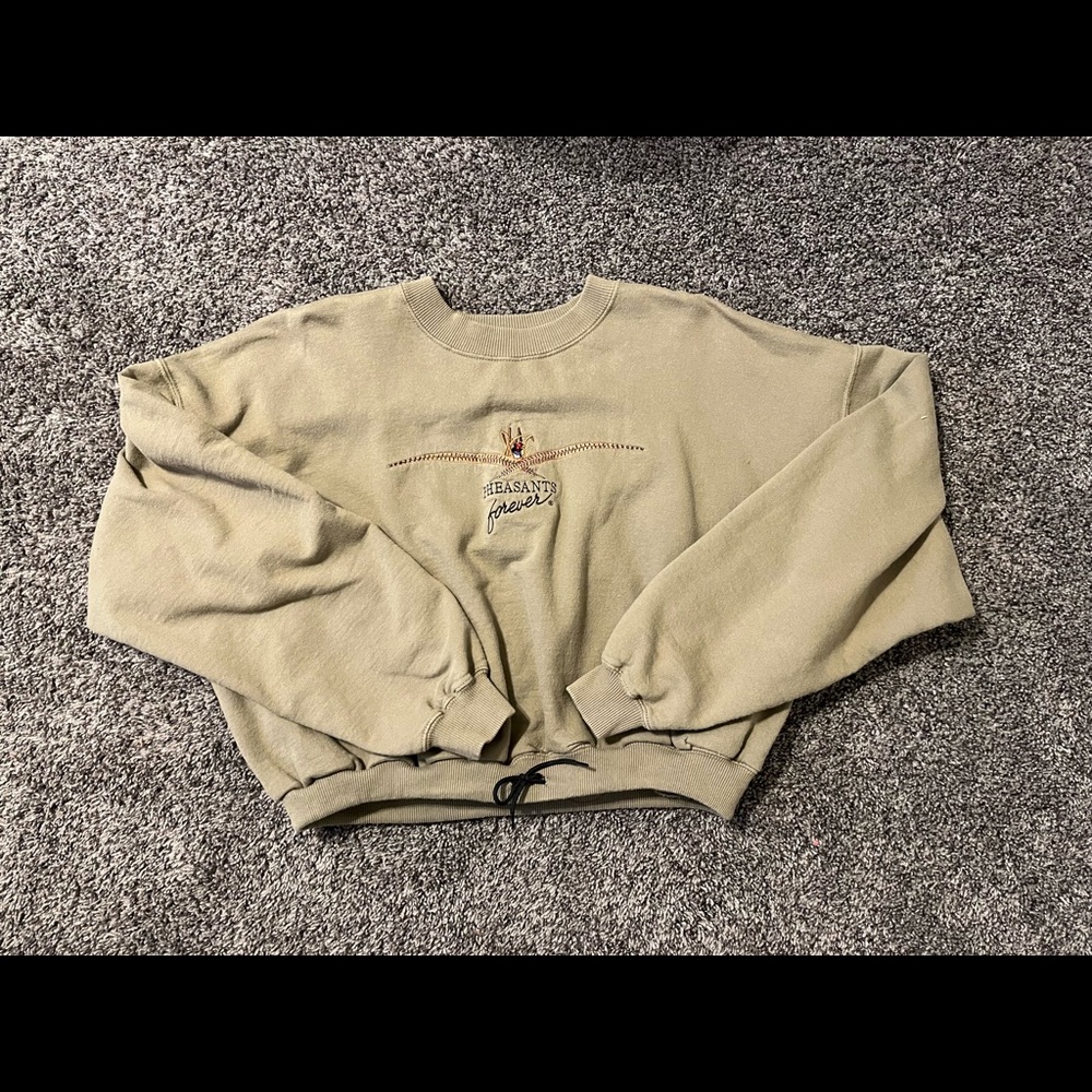 Pheasants forever cropped sweatshirt